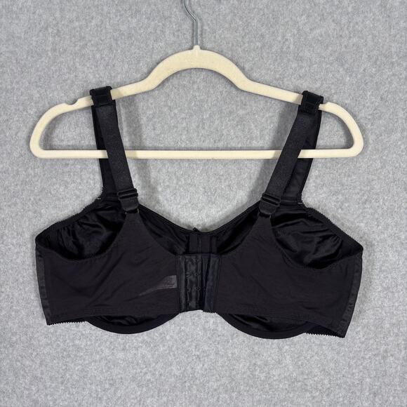 Bali 3562 Bra 42D Black Satin‎ Tracings Underwire Minimizer Full Cup Wide Strap - Picture 5 of 10